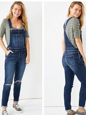 Maurice’s Dark Wash Denim Overalls size 10